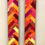 Multi-colored herringbone pattern liturgical stole