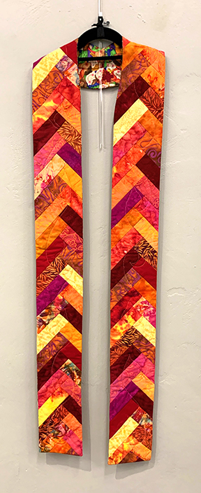 Multi-colored herringbone pattern liturgical stole