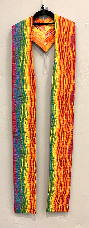 Liturgical stole with rainbow ribbons