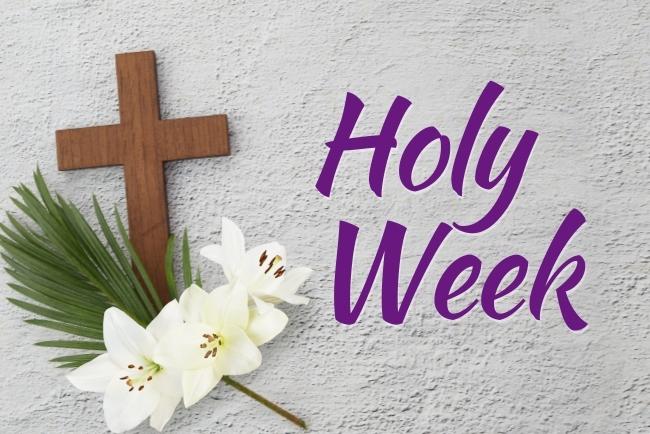 Holy Week Cross with Easter Lilies