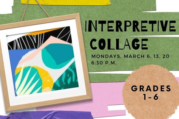 framed collage art with construction paper cut outs behind