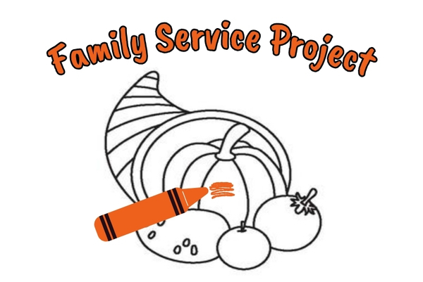 Orange crayon and horn of plenty