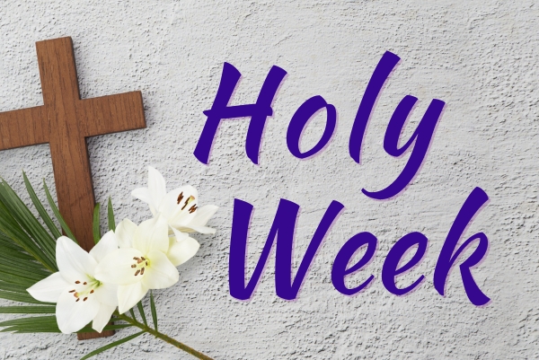 Holy Week Cross with Easter Lilies